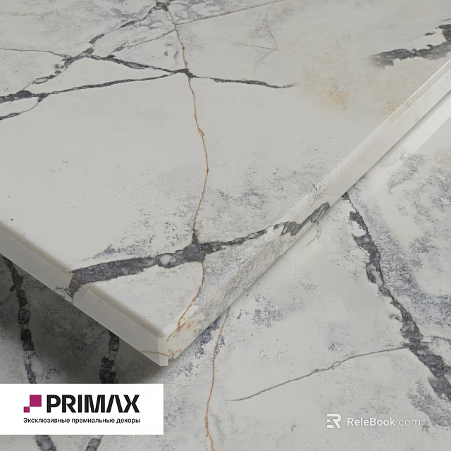 White Cracked Texture Component With Marble Like Surface For Interior Use 3d model 