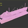 Vintage Ship Model With Wooden Base Masts And Detailed Deck Design