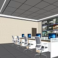 Modern monitoring room Command control room Monitoring hall Dispatching command center Office desk and chair 3d model