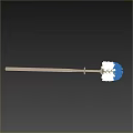 Durable Toilet Brush With Metal Rod And Blue Round Bristles For Cleaning
