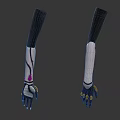 Futuristic Mechanical Arms With White Purple Design And Intricate Hand Structure