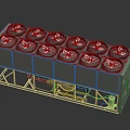 Gray Industrial Equipment Unit With Twelve Circular Fans On Metal Support Frame