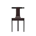 Modern Brown Leather Leisure Chair With High Back Design And Black Slim Legs