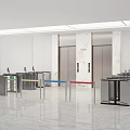 Modern gate automatic door gate elevator hall elevator lobby face machine induction door 3d model