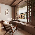 Cozy Café Interior Design With Wooden Seats Large Windows And Warm Lighting