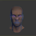 3D Character Male Head Model Design With Realistic Facial Features And Dark Background