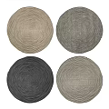 Round Rugs in Beige Gray Black and Light Gray with Woven Texture