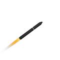 Black Missile Flying With Bright Yellow Flame During Launch Sequence