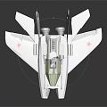 White Fighter Jet Model with Red Star Emblems on Wings and Green Transparent Cockpit