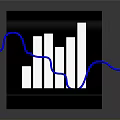 Stylish Black Scroll Household Supplies Featuring Silver Bar Chart And Blue Curve