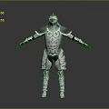 Knight In Silver Armor Featuring Intricate Patterns Standing With Arms Outstretched