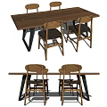 Modern Wooden Dining Table Set With Four Matching Chairs And Sturdy Design