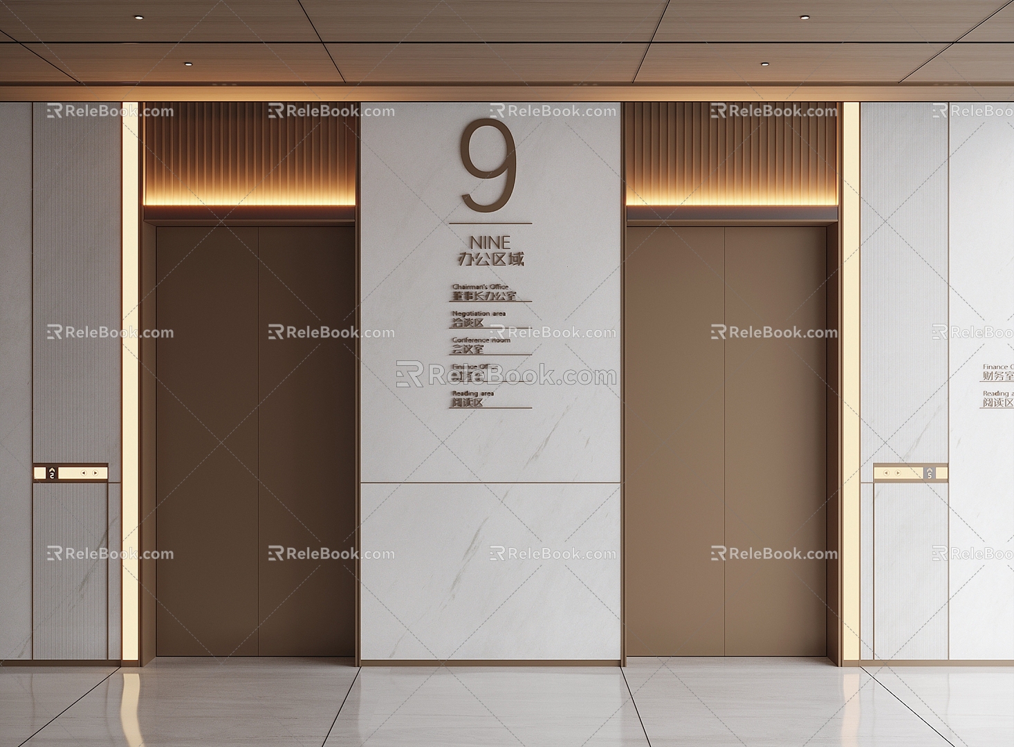 Modern Elevator Hall Elevator 3d model