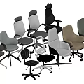 Modern Office Chairs With Various Styles Different Colors Adjustable Backrests And Casters