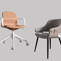 Modern Office Chairs Featuring Orange Swivel Base and Gray Armrest with Black Legs