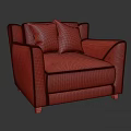 Light Gray Upholstered Sofa Stool With Modern Design And Comfortable Decorative Pillows 3d model