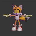 Cartoon Fox Character With Yellow Fur White Belly And Black Ear Tips
