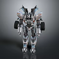 Detailed Futuristic Mechanical Robot Character with Metal Structure Wheels Wings and Sci Fi Design 3d model