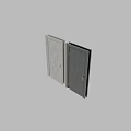 Stylish Interior Swing Doors With Curved Pattern In Light And Dark Colors 3d model