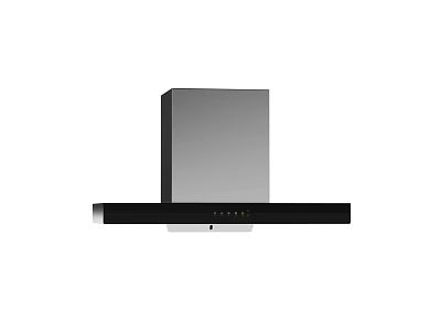 Sleek Modern Kitchen Range Hood With Black And Silver Design And Control Panel 3d model