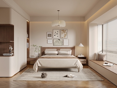 Silent Style Simple Bedroom 3d model