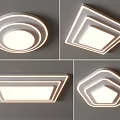 Modern Ceiling Lights With Illuminated Strips In Round Square Rectangular Hexagonal Shapes 3d model
