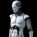 Game and Movie Character Futuristic Humanoid Robot With White Mechanical Body And Detailed Structure