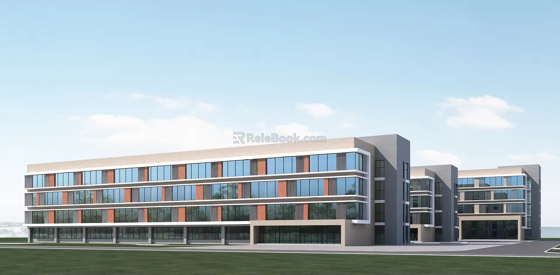 modern dormitory building multi-storey apartment building 3d model