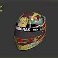 Advanced Weapon Helmet With Colorful Graphics Mercedes PETRONAS EPSON Logos And Shine