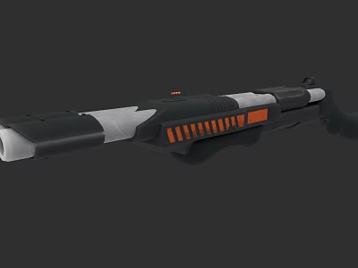 Futuristic Weapon With Black White Orange Accents And Sleek Modern Design 3d model