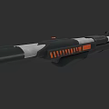 Futuristic Weapon With Black White Orange Accents And Sleek Modern Design