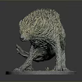 Game and Movie Character Mythical Wolf Creature with Woven Vine Texture and Leafy Details