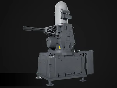 Automatic Weapon System With Turret Structure Radar Sensor And Cannon Barrel 3d model