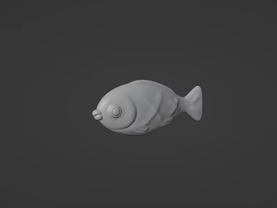 Detailed Gray Fish Sculpture With Artistic Carved Design And Smooth Surface 3d model