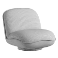 Modern Brown Soft Fabric Accent Chair With Round Design Swivel Base Spherical Ornaments