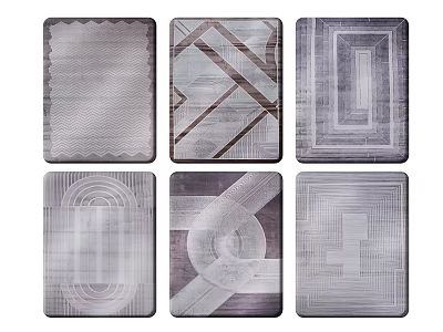 Inflatable Mats With Various Modern Patterns Including Geometric Shapes And Textures 3d model