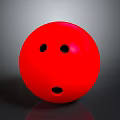 Red Smooth Bowling Ball With Three Holes For Daily Sports Use