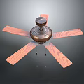 Classic Ceiling Fan With Wooden Blades And Vintage Metal Base Design