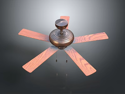 Vintage Ceiling Fan Aging Bronze Ceiling Fan Electric Fan 3d model