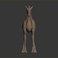 Pink Fantasy Game Movie Character With Long Neck Tail And Standing Pose