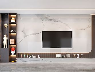 Modern TV background wall background wall 3d model