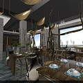 Rustic Restaurant Interior Design With Wooden Tables Chairs Pendant Lights And Natural Decor