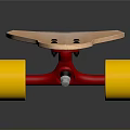 High Quality Wooden Longboard Skateboard for Daily Life With Yellow Wheels and Red Trucks