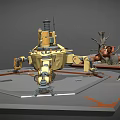 Yellow Industrial Robotic Machinery With Multi Jointed Arms And Metal Structure