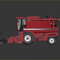 Red Modern Combine Harvester Agricultural Machinery With Large Front Cutting Platform And Cab