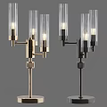 Modern Table Lamp with Glass Shades Metal Stand and Gold Black Color Options