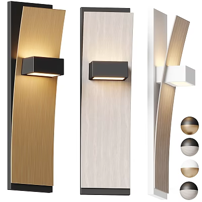 Modern Wall Lamps With Sleek Black White Design For Wooden Light Wall And Color Options 3d model