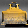Yellow Tracked Bulldozer With Front Blade And Cab For Construction Work
