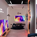 Philips Mall Retail Counter Displaying Large TV Screens With Space Images And Modern Design