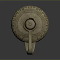 Ancient Ceramic Sculpture With Intricate Carved Patterns Decorative Handle And Ornate Top Design